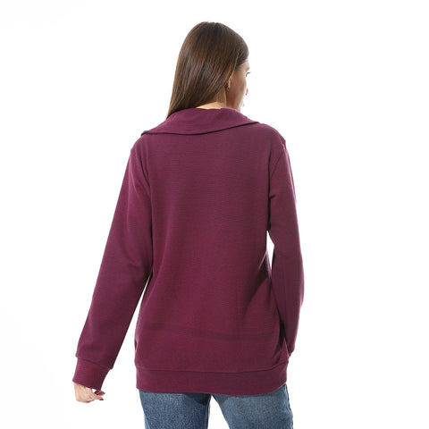 Women Closed Sweat Shirt With High Neck