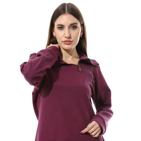 Women Closed Sweat Shirt With High Neck