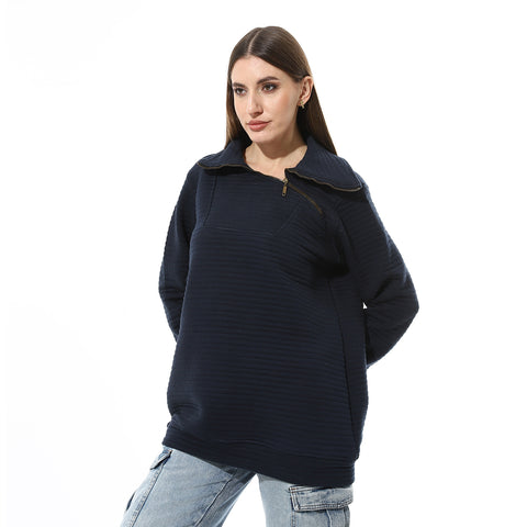 Women Closed Sweat Shirt With High Neck