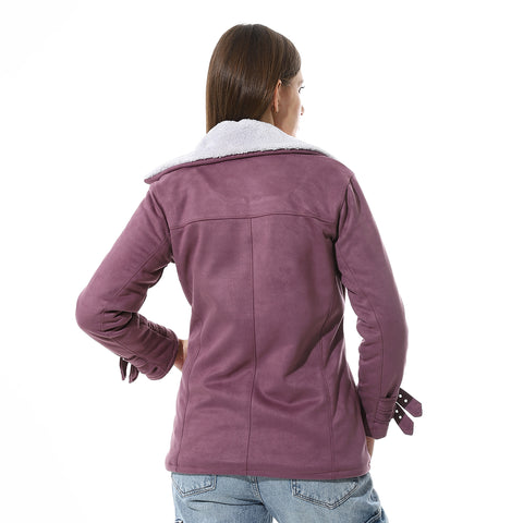 Women Chmois Lining Jacket With Zipper And Front Pockets