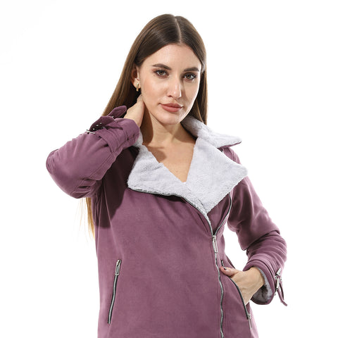 Women Chmois Lining Jacket With Zipper And Front Pockets