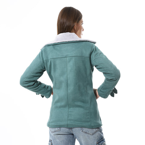 Women Chmois Lining Jacket With Zipper And Front Pockets