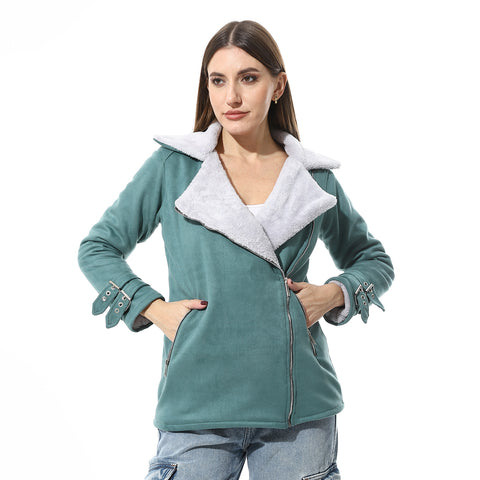 Women Chmois Lining Jacket With Zipper And Front Pockets