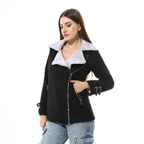 Women Chmois Lining Jacket With Zipper And Front Pockets