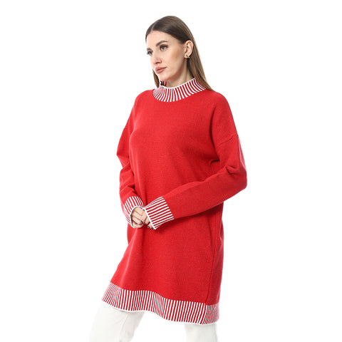 بلوفر صوف نسائي 
women wool Pullover - بلوفر صوف شتوي 