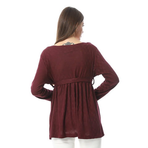 Women Plain Blouse With Long Sleeves