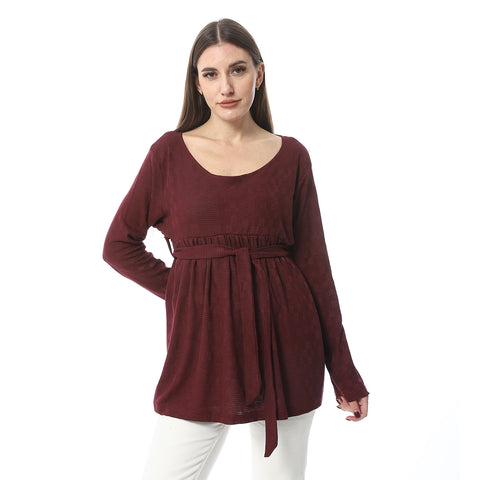 Women Plain Blouse With Long Sleeves