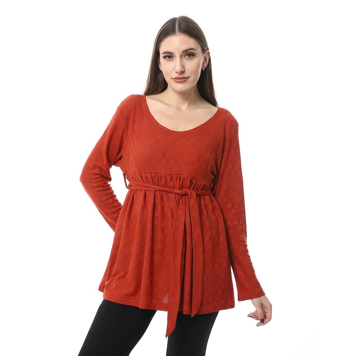 Women Plain Blouse With Long Sleeves