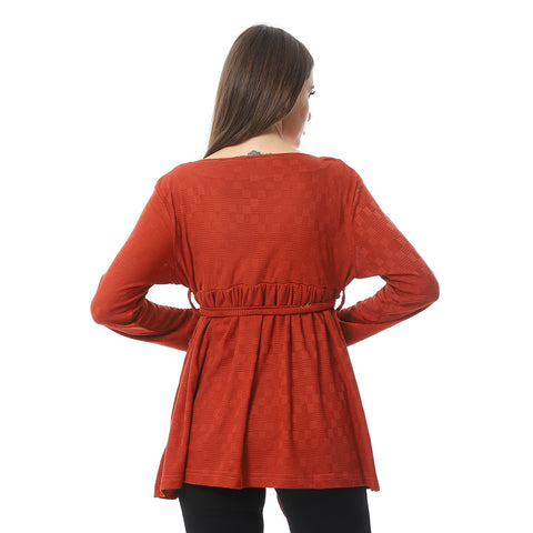 Women Plain Blouse With Long Sleeves