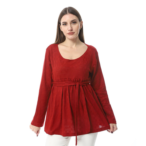 Women Plain Blouse With Long Sleeves