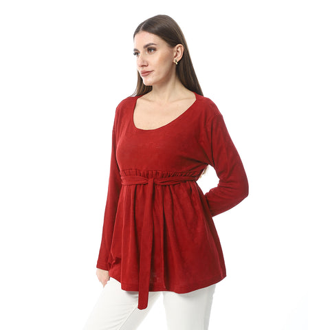 Women Plain Blouse With Long Sleeves