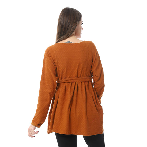 Women Plain Blouse With Long Sleeves