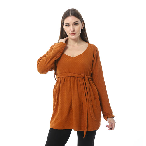 Women Plain Blouse With Long Sleeves