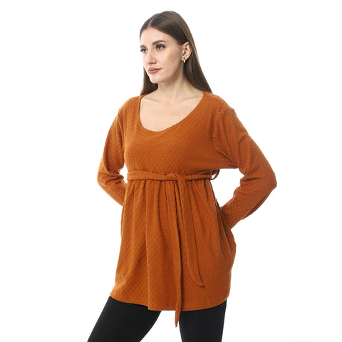 Women Plain Blouse With Long Sleeves