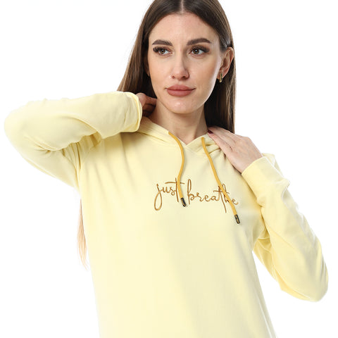 WomenEmbroidery Melton T-shirt With Long Sleeves