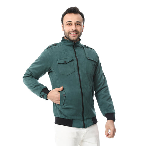 Mens Chmois Lining Jacket With Zipper And Front Pockets