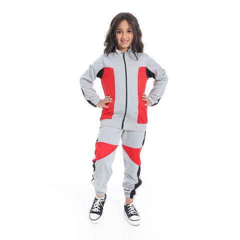 Girls Training suit with Collar neck