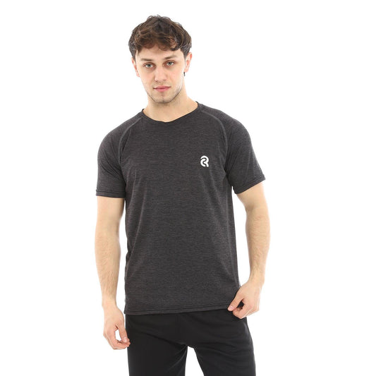 Men's Sport T-Shirt with Round Neck- تيشيرت رياضي رجالي بنص كم 