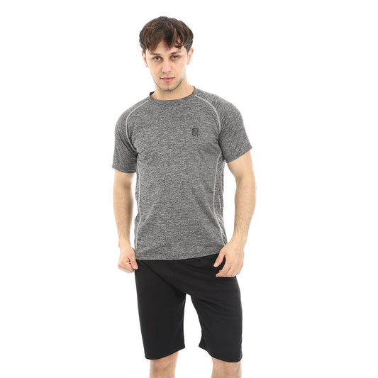 Men's Sport T-Shirt with Round Neck-Men's Sport T-Shirt with Round Neck- تيشيرت رياضي رجالي بنص كم 