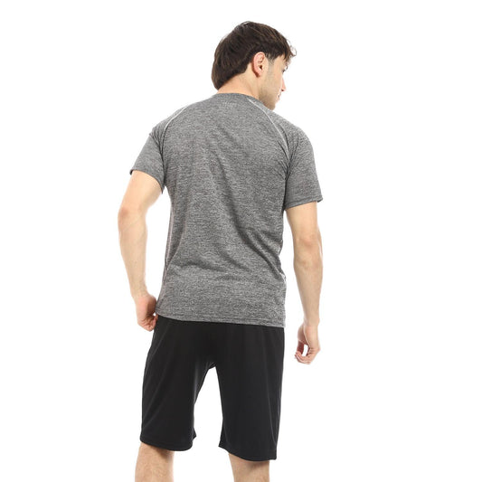 Men's Sport T-Shirt with Round Neck-Men's Sport T-Shirt with Round Neck- تيشيرت رياضي رجالي بنص كم 