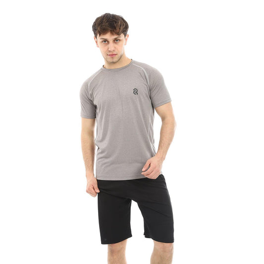Mens Sport T-Shirt With Round Neck- تيشيرت رياضي بنص كم رجالي 