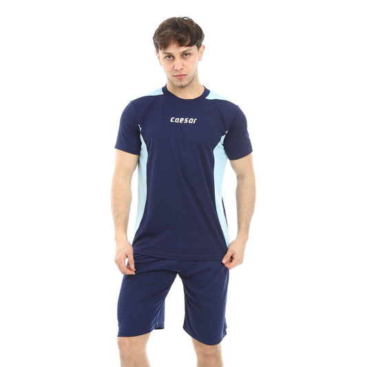 Men sports kit with shorts and t-shirt -تيشيرت رياضي و شورت رياضي رجالي من Caesar طقم رياضي للرجال 