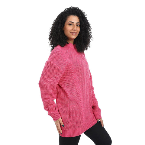 Women Wool Long Pullover Round Neck