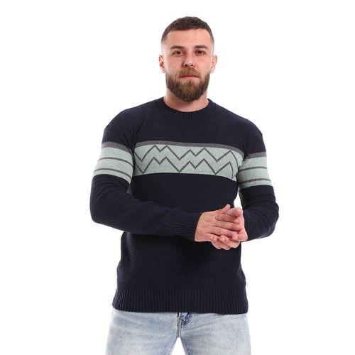 Wool Mens Pullover With Multi Design