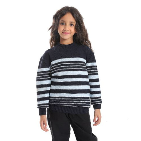 Girls Wool Pullover With Mutlicolour Design