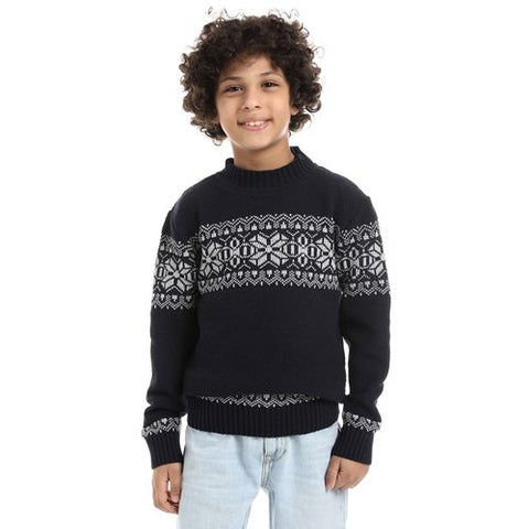 Boys Wool Pullover with Multi Design