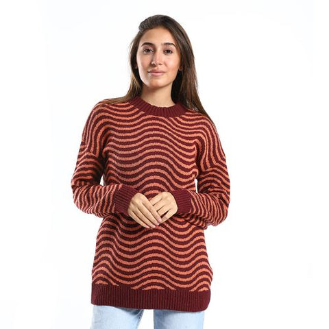 Women Wool Pullover With Round Neck