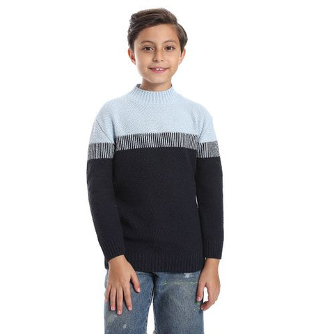 Wool Boys Pullover With Multi Design