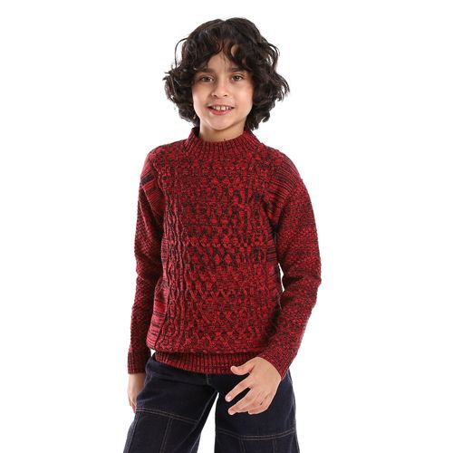 Wool Boys Pullover With Multi Design