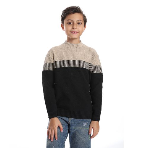 Wool Boys Pullover With Multi Design