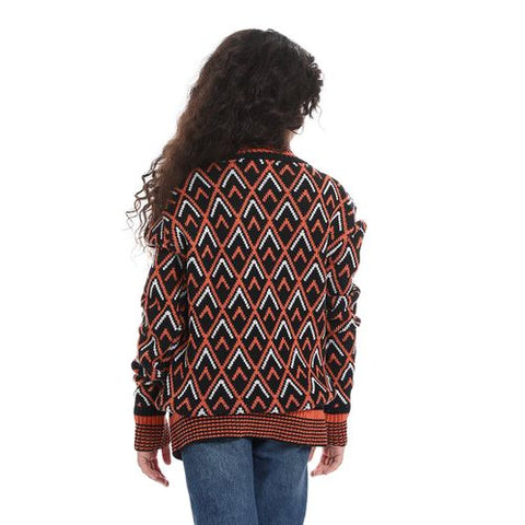 Girls Wool Pullover With Mutlicolour Design