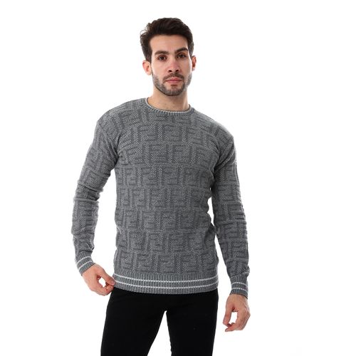 Men's wool Pullover with Multi Design