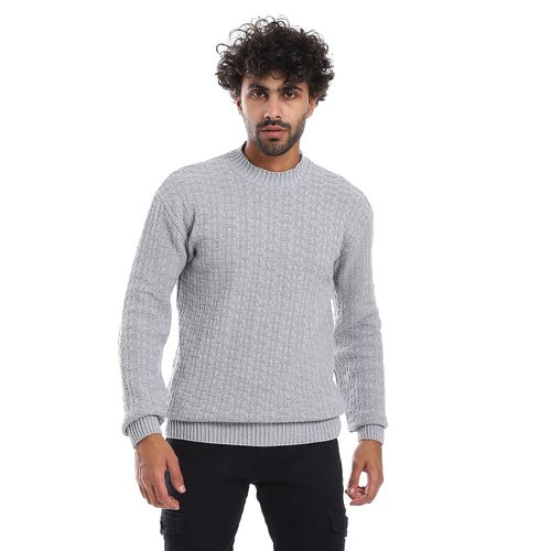 Men's Wool Pullover with Round Neck