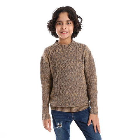 Wool Boys Pullover With Multi Design