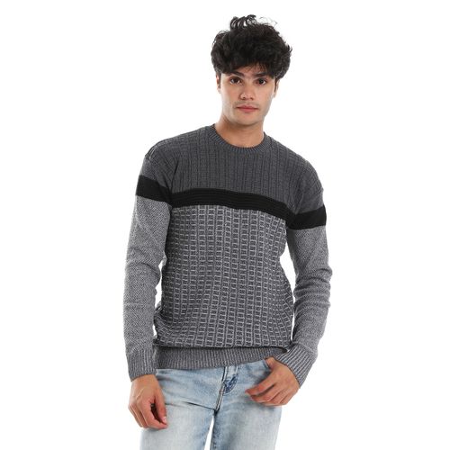 Men's wool pullover with multiple designs