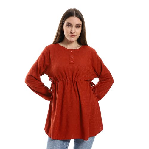 Women's Blouse with Long Sleeve Camel