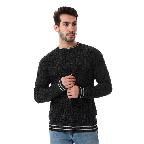 Wool Mens Pullover With Multi Design