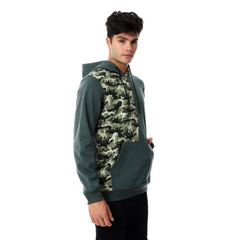 Mens Closed Hoodie With Army Design