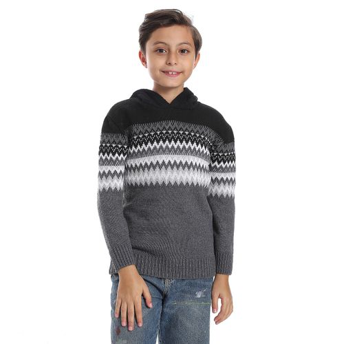 Boys Wool Pullover with Multi Design