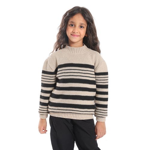 Girls Wool Pullover With Mutlicolour Design