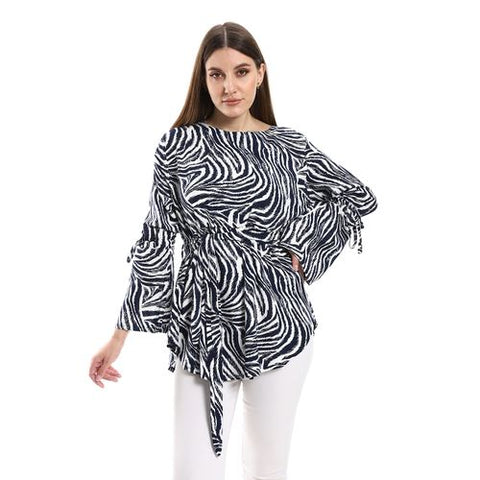 Women Tiger Blouse with Long Sleeves