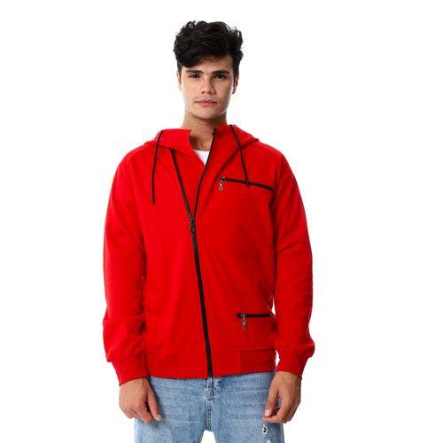 Mens Front Pockets Zipped Hoodie