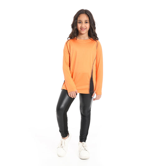 Caesar Girls' sports T-shirt with long sleeves تيشيرت رياضي بناتي بكم طويل 