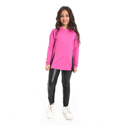 Girls' sports T-shirt with long sleeves - تيشيرت رياضي بناتي بكم طويل 
