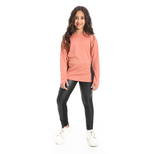 Girls' sports T-shirt with long sleeves - تيشيرت رياضي بناتي بكم طويل 