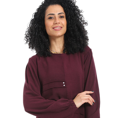 طقم كتان نسائي مكون من قطعتين - بنطلون 